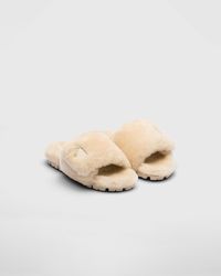 Louis Vuitton Black/White Shearing Fur Slide Flats Size 38 - ShopStyle