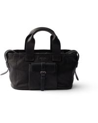 Prada - Route Medium Leather Tote Bag - Lyst