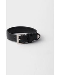 Prada - Saffiano Leather Bracelet - Lyst