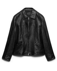 Prada - Nappa Leather Blouson Jacket - Lyst