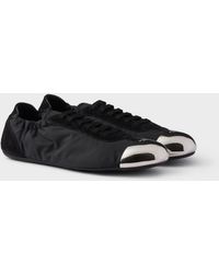 Prada - Collapse Re-Nylon And Suede Sneakers With Metal Toecap - Lyst