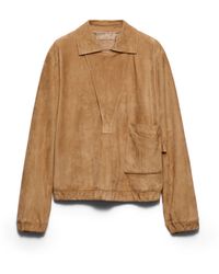 Prada - Suede Blouson Jacket - Lyst