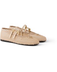 Prada - Mesh Fabric Ballerinas - Lyst