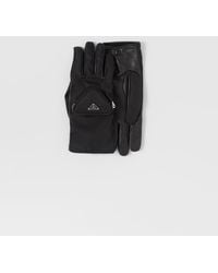 Prada - Re-Nylon And Napa Leather Gloves - Lyst
