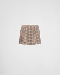 Prada - Printed Crepe De Chine Miniskirt - Lyst
