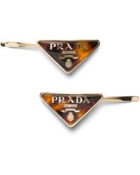 Prada - Haarspangen Mit Logo-Gravur - Lyst