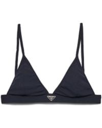 Prada - Ribbed Knit Bralette Bikini Top - Lyst