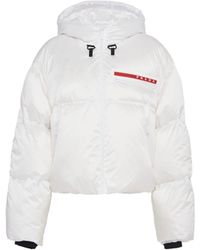 Prada - Cropped Technical Re-nylon Down Jacket - Lyst