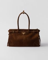 Prada - Bonnie Large Suede Handbag - Lyst