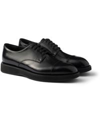 Prada - Brushed Leather Laced Brogue Shoes, Size 7,5 - Lyst