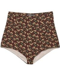 Prada - Floral Print Georgette Brief - Lyst