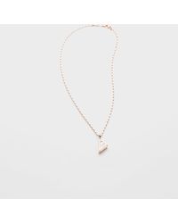 Prada - Eternal Halskette Mit Anhänger Aus Roségold Mit Diamanten Und Perlmutt - Lyst