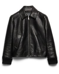Prada - Leather Blouson Jacket - Lyst