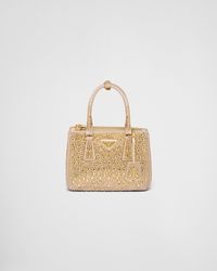 Prada - Galleria Satin Mini-bag With Crystals - Lyst