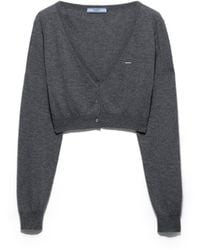 Prada - Cropped Cashmere Cardigan - Lyst