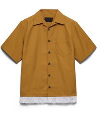 Prada - Chemise Bowling À Franges En Mélange De Coton Homme, Taille - Lyst