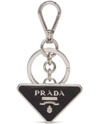 Prada - Saffiano And Metal Key Ring - Lyst