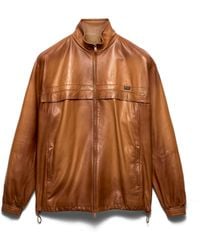 Prada - Nappa Leather Jacket, Light Tan - Lyst