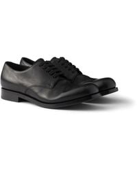 Prada - Antiqued Laced Leather Derby Shoes - Lyst