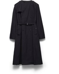 Prada - Cotton Blend Coat - Lyst