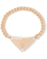 Prada - Eternal Gold Chain Ring In Yellow Gold With Diamonds - Lyst