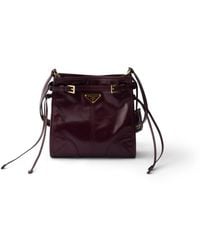 Prada - Bonnie Leather Mini Shoulder Bag, Burgundy - Lyst