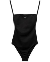 Prada - Interlock Knit One-Piece Swimsuit - Lyst