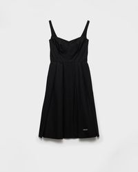 Prada - Kleid Aus Baumwoll-Canvas - Lyst