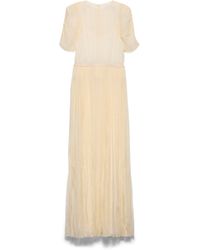 Prada - Long Silk Chiffon Dress - Lyst