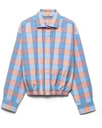 Prada - Camisa De Popelín A Cuadros, Mujer, Talla - Lyst