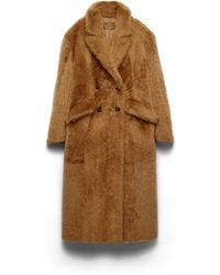 Prada - Shearling Double-Breasted Coat - Lyst