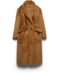 Prada - Shearling Double-Breasted Coat - Lyst