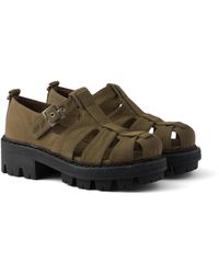 Prada - Canvas Fisherman Sandals, Forest, Size 35 - Lyst