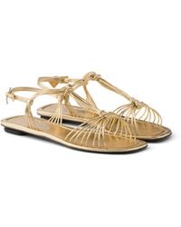 Prada - Mordoré Nappa Leather Sandals - Lyst