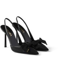 Prada - Mesh Fabric Slingback Pumps, Size 35 - Lyst