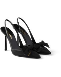Prada - Mesh Fabric Slingback Pumps - Lyst
