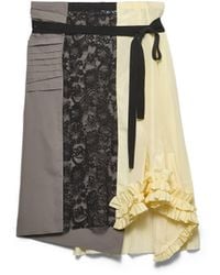 Prada - Technical Taffeta Patchwork Skirt - Lyst