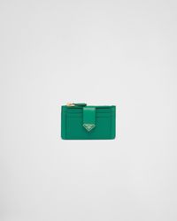 Prada - Saffiano And Smooth Leather Card Holder - Lyst