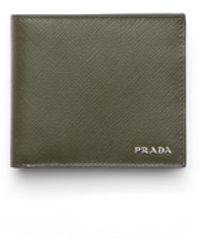 Prada - Portefeuille En Cuir Saffiano Avec Porte-Monnaie, Homme - Lyst