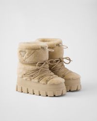 Prada - Shearling Après Ski Booties - Lyst