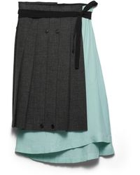 Prada - Rush Stitch Fabric Patchwork Skirt - Lyst
