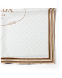 Prada - Printed Silk Twill Jacquard Scarf - Lyst