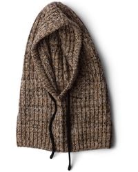 Prada - Mélange Knit Hood, Camel - Lyst