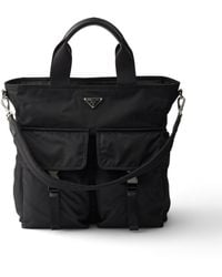 Prada - Explore Re-Nylon And Leather Tote Bag - Lyst