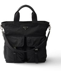 Prada - Explore Re-Nylon And Leather Tote Bag - Lyst