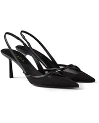 Prada - Mesh Fabric Slingback Pumps - Lyst