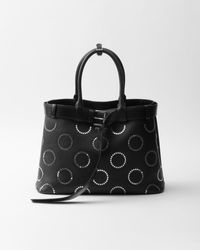 Prada - Buckle Large Leather Bag With Appliqués - Lyst