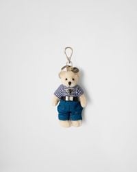 Prada - Ciondolo Da Borsa Teddy Con Anello - Lyst
