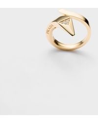 Prada - Eternal Mini-Schlangenring Aus Gelbgold Mit Diamanten - Lyst