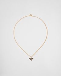 Prada - Collier À Pendentif Eternal En Or Jaune - Lyst